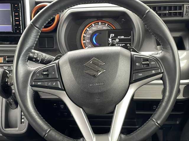 スズキ スペーシア ギア HYBRID XZターボ 福島県 2020(令2)年 6.4万km オフブルーメタリック/ガンメタリック2トーンルーフ 4WD/ターボ 純正ナビ フルセグTV Bluetooth　衝突軽減ブレーキ 両側パワースライドドア パドルシフト LEDライト ルーフレール 冬タイヤ積込有 シートヒーター スマートキーバックソナー