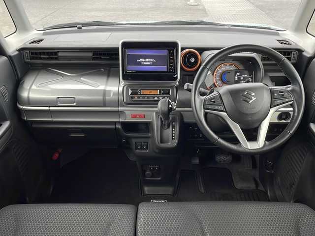 スズキ スペーシア ギア HYBRID XZターボ 福島県 2020(令2)年 6.4万km オフブルーメタリック/ガンメタリック2トーンルーフ 4WD/ターボ 純正ナビ フルセグTV Bluetooth　衝突軽減ブレーキ 両側パワースライドドア パドルシフト LEDライト ルーフレール 冬タイヤ積込有 シートヒーター スマートキーバックソナー