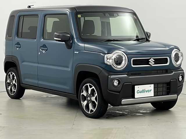 スズキ ハスラー HYBRID X 道央・札幌 2023(令5)年 0.3万km デニムブルー ガンメタリック 2トーン ・ワンオーナー/・4WD/・寒冷地仕様/・社外オーディオ&CD&USB/・スズキセーフティサポート/・衝突軽減ブレーキ/・レーダークルーズコントロール/・レーンキープアシスト/・コーナーセンサー/・横滑り防止/・シートヒーター/・ドアミラーヒーター/・LEDヘッドライト/・オートライト/・ダウンヒルアシスト/・アイドリングストップ/・スノーモード