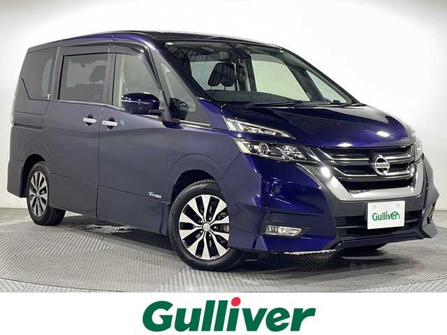日産 セレナ ハイウェイスター Vセレクション 広島県 2018(平30)年 5.9万km アズライトブルー 純正９型ナビ/後席フリップダウンモニター/アラウンドビューモニター/パーキングアシスト/インテリジェントルームミラー/レーダークルーズコントロール/両側パワースライドドア/ＥＴＣ/前後ドラレコ/ＬＥＤヘッドライト/コーナーセンサー/純正16インチアルミホイール(195/60/R16)/エアバッグ(運転席/助手席/サイド/カーテン)