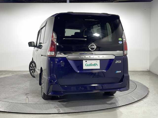 日産 セレナ ハイウェイスター Vセレクション 広島県 2018(平30)年 5.9万km アズライトブルー 純正９型ナビ/後席フリップダウンモニター/アラウンドビューモニター/パーキングアシスト/インテリジェントルームミラー/レーダークルーズコントロール/両側パワースライドドア/ＥＴＣ/前後ドラレコ/ＬＥＤヘッドライト/コーナーセンサー/純正16インチアルミホイール(195/60/R16)/エアバッグ(運転席/助手席/サイド/カーテン)