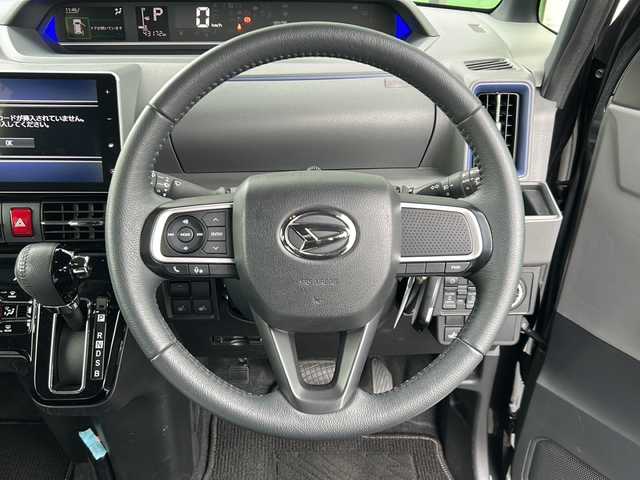 ダイハツ タント カスタム RS 岐阜県 2019(令1)年 4.4万km ブラックマイカメタリック 登録時走行距離43172km/純正９インチナビ/両側パワースライドドア/バックカメラ/プッシュスタート/スマートキー/スペアキー/ＬＥＤヘッドライト/フォグランプ/オートライト/ドライブレコーダー/前後コーナーセンサー/禁煙車/ハーフレザーシート/シートヒーター/ビルトインETC/純正15インチアルミホイール/純正フロアマット/後席サンシェード/ドアバイザー/衝突被害軽減システム