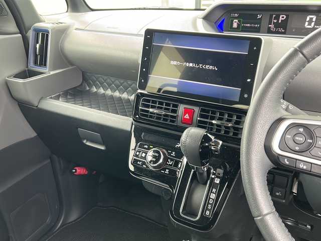 ダイハツ タント カスタム RS 岐阜県 2019(令1)年 4.4万km ブラックマイカメタリック 登録時走行距離43172km/純正９インチナビ/両側パワースライドドア/バックカメラ/プッシュスタート/スマートキー/スペアキー/ＬＥＤヘッドライト/フォグランプ/オートライト/ドライブレコーダー/前後コーナーセンサー/禁煙車/ハーフレザーシート/シートヒーター/ビルトインETC/純正15インチアルミホイール/純正フロアマット/後席サンシェード/ドアバイザー/衝突被害軽減システム