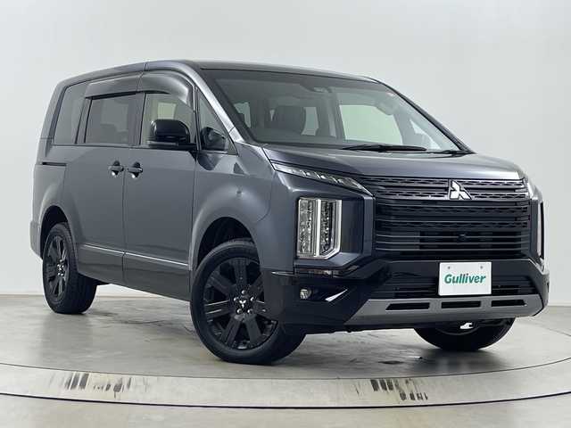 三菱 デリカＤ：５ シャモニー 埼玉県 2024(令6)年 0.8万km グラファイトグレーメタリック/ブラックマイカ 社外11インチナビ　EX11NX/(Bluetooth/HDMI/USB/CD/DVD/AM/FM)/地デジフルセグ/全方位カメラ/ETC/アダプティブクルーズコントロール/衝突軽減ブレーキ/車線逸脱警報/パワーバックドア/ステアリングヒーター/運転席・助手席シートヒーター/パドルシフト/アイドリングストップ/プッシュスタート/ステアリングリモコン/フロントフォグランプ/ウィンカーミラー/純正フロアマット/純正ドアバイザー/純正18インチアルミホイール