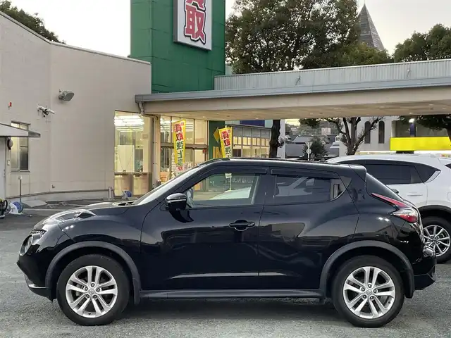 日産 ジューク 15RX Vセレクション 熊本県 2019(平31)年 3.6万km スーパーブラック ワンオーナー/衝突軽減ブレーキ/レーンキープアシスト/プッシュスタート/純正ナビ/（CD・DVD・フルセグTV・BTオーディオ・SD）/アラウンドビューモニター/オートライト/フォグライト/横滑り防止装置/ウィンカーミラー/純正フロアマット/純正ドアバイザー/新車保証書/取扱説明書/スマートスペアキー×1本
