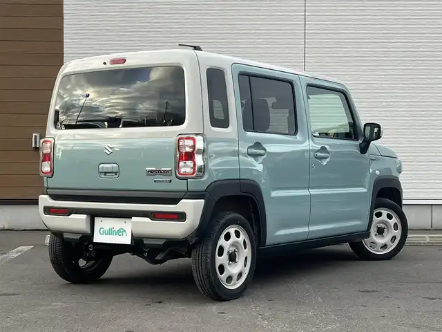スズキ ハスラー HYBRID G 秋田県 2023(令5)年 0.4万km オフブルーメタリック/ソフトベージュメタリック ４WD/衝突軽減システム/社外SDナビ（CD/BT/AM/FM）/ワンセグ（走行中視聴可能）/スマートキー/アイドリングストップ/プッシュスタート/レーンキープアシスト/クルーズコントロール追従走行あり/コーナーセンサー/ダウンヒルアシストコントロール/オートマチックハイビーム/ステアリングスイッチ/前席シートヒーター/ビルトインETC/純正フロアマット/オートライト/オートエアコン/パワーステアリング/パワーウィンドウ/ヘッドライトレベライザー/電動格納ミラー/横滑り防止/盗難防止装置/寒冷地仕様