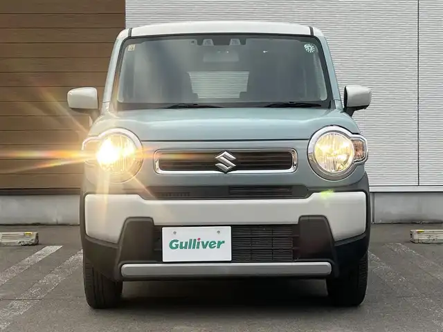 スズキ ハスラー HYBRID G 秋田県 2023(令5)年 0.4万km オフブルーメタリック/ソフトベージュメタリック ４WD/衝突軽減システム/社外SDナビ（CD/BT/AM/FM）/ワンセグ（走行中視聴可能）/スマートキー/アイドリングストップ/プッシュスタート/レーンキープアシスト/クルーズコントロール追従走行あり/コーナーセンサー/ダウンヒルアシストコントロール/オートマチックハイビーム/ステアリングスイッチ/前席シートヒーター/ビルトインETC/純正フロアマット/オートライト/オートエアコン/パワーステアリング/パワーウィンドウ/ヘッドライトレベライザー/電動格納ミラー/横滑り防止/盗難防止装置/寒冷地仕様