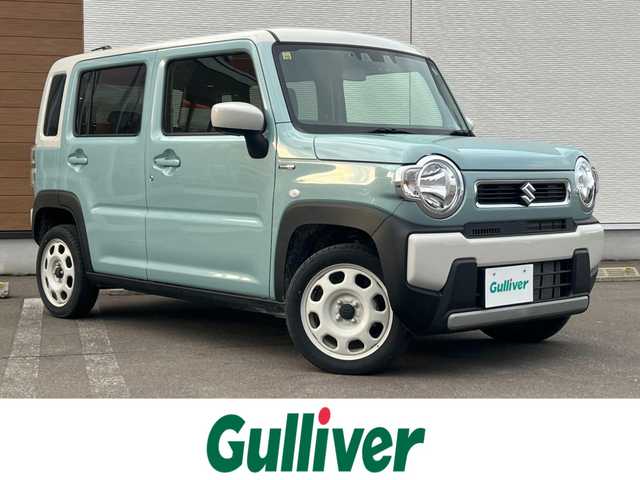 スズキ ハスラー HYBRID G 秋田県 2023(令5)年 0.4万km オフブルーメタリック/ソフトベージュメタリック ４WD/衝突軽減システム/社外SDナビ（CD/BT/AM/FM）/ワンセグ（走行中視聴可能）/スマートキー/アイドリングストップ/プッシュスタート/レーンキープアシスト/クルーズコントロール追従走行あり/コーナーセンサー/ダウンヒルアシストコントロール/オートマチックハイビーム/ステアリングスイッチ/前席シートヒーター/ビルトインETC/純正フロアマット/オートライト/オートエアコン/パワーステアリング/パワーウィンドウ/ヘッドライトレベライザー/電動格納ミラー/横滑り防止/盗難防止装置/寒冷地仕様