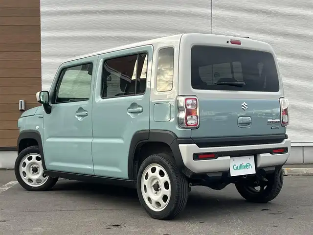 スズキ ハスラー HYBRID G 秋田県 2023(令5)年 0.4万km オフブルーメタリック/ソフトベージュメタリック ４WD/衝突軽減システム/社外SDナビ（CD/BT/AM/FM）/ワンセグ（走行中視聴可能）/スマートキー/アイドリングストップ/プッシュスタート/レーンキープアシスト/クルーズコントロール追従走行あり/コーナーセンサー/ダウンヒルアシストコントロール/オートマチックハイビーム/ステアリングスイッチ/前席シートヒーター/ビルトインETC/純正フロアマット/オートライト/オートエアコン/パワーステアリング/パワーウィンドウ/ヘッドライトレベライザー/電動格納ミラー/横滑り防止/盗難防止装置/寒冷地仕様