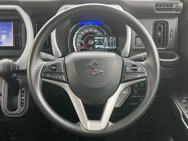スズキ ハスラー HYBRID G 秋田県 2023(令5)年 0.4万km オフブルーメタリック/ソフトベージュメタリック ４WD/衝突軽減システム/社外SDナビ（CD/BT/AM/FM）/ワンセグ（走行中視聴可能）/スマートキー/アイドリングストップ/プッシュスタート/レーンキープアシスト/クルーズコントロール追従走行あり/コーナーセンサー/ダウンヒルアシストコントロール/オートマチックハイビーム/ステアリングスイッチ/前席シートヒーター/ビルトインETC/純正フロアマット/オートライト/オートエアコン/パワーステアリング/パワーウィンドウ/ヘッドライトレベライザー/電動格納ミラー/横滑り防止/盗難防止装置/寒冷地仕様