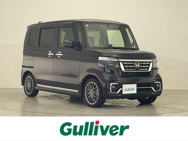 ホンダ Ｎ ＢＯＸ カスタム ターボ 滋賀県 2023(令5)年 0.8万km トワイライトミストブラックパール 禁煙車/純正9型ナビ/CD/DVD/Bluetooth/フルセグTV/ドラレコ/ETC/全方位カメラ/後席モニター/両側パワースライドドア/プッシュスタート/スペアキー/クルーズコントロール/ハーフレザーシート/ホンダセンシング/LEDヘッドライト/オートライト