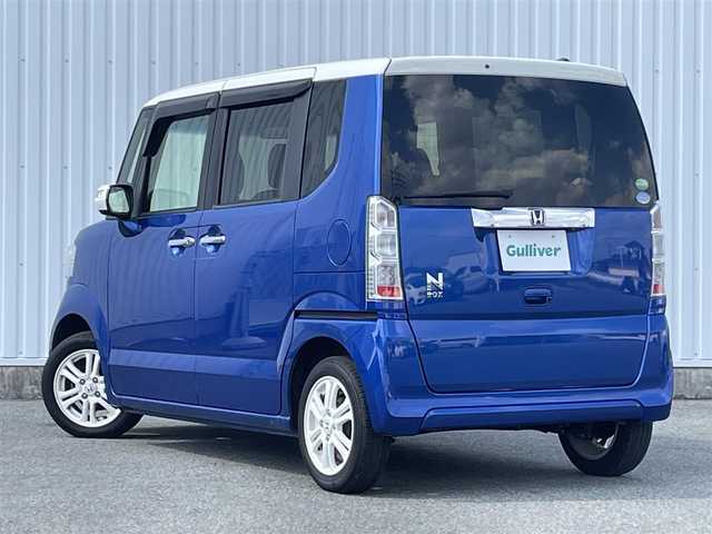 ホンダ Ｎ ＢＯＸ 2トーン G Lパッケージ 福岡県 2016(平28)年 4.8万km 青／白 社外ナビ（ＡＶＩＣ－ＲＺ３３）/バックカメラ/パワースライドドア/ビルトインＥＴＣ/ステアリングリモコン/ワンセグＴＶ/ＣＤ／ＤＶＤ再生/純正アルミ/ロールサンシェード/スマートキー/プッシュスタート