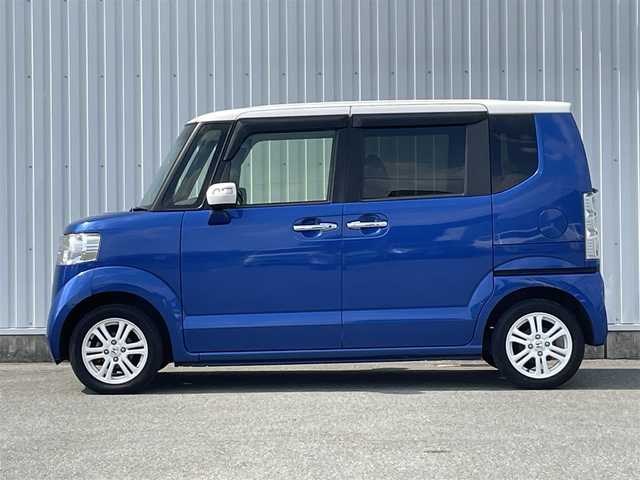 ホンダ Ｎ ＢＯＸ 2トーン G Lパッケージ 福岡県 2016(平28)年 4.8万km 青／白 社外ナビ（ＡＶＩＣ－ＲＺ３３）/バックカメラ/パワースライドドア/ビルトインＥＴＣ/ステアリングリモコン/ワンセグＴＶ/ＣＤ／ＤＶＤ再生/純正アルミ/ロールサンシェード/スマートキー/プッシュスタート