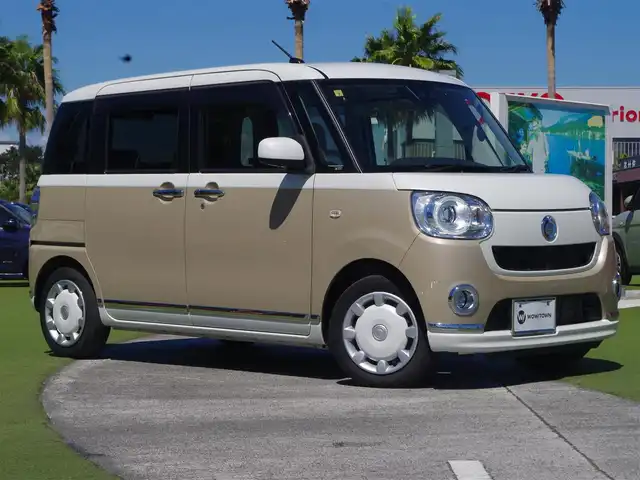 ダイハツ ムーヴ キャンバス G メイクアップ リミテッド　SAⅢ 千葉県 2020(令2)年 3.4万km パールホワイトⅢ/ナチュラルベージュマイカメタリック 2トーン 155/65R14/スマートアシストIII/エコアイドル/両側パワースライドドア/純正SDナビ/地デジTV/【DVD/CD再生機能　Bluetooth接続】/パノラマモニター/ドライブレコーダー/ステアリングスイッチ/ETC/LEDヘッドライト/フォグライト/リアコーナーセンサー/キーフリーシステム