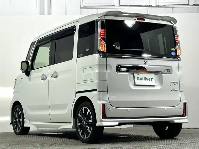 スズキ スペーシア カスタム HYBRID XS ターボ 大阪府 2019(令1)年 5.5万km ピュアホワイトP ターボ　社外ナビＴＶ　クルコン　衝突軽減　両側電動　シートヒーター　バックカメラ　ＥＴＣ　ドラレコ　レーンアシスト　アイドリングストップ　オートライト　ＬＥＤヘッドライト　スマートキー　フォグランプ