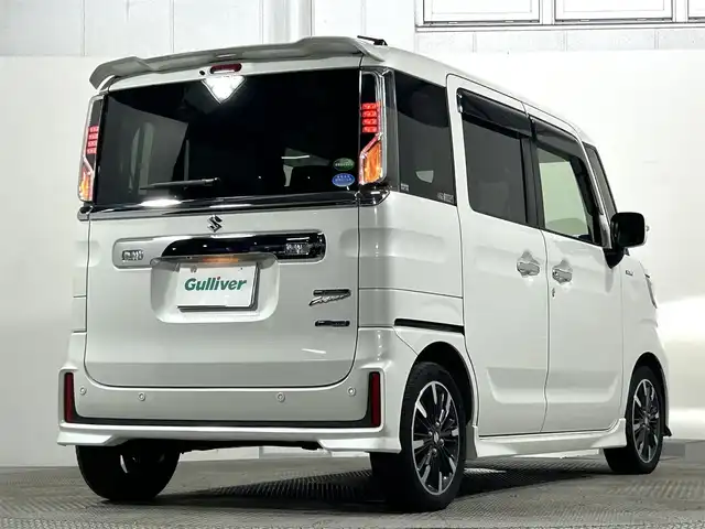 スズキ スペーシア カスタム HYBRID XS ターボ 大阪府 2019(令1)年 5.5万km ピュアホワイトP ターボ　社外ナビＴＶ　クルコン　衝突軽減　両側電動　シートヒーター　バックカメラ　ＥＴＣ　ドラレコ　レーンアシスト　アイドリングストップ　オートライト　ＬＥＤヘッドライト　スマートキー　フォグランプ