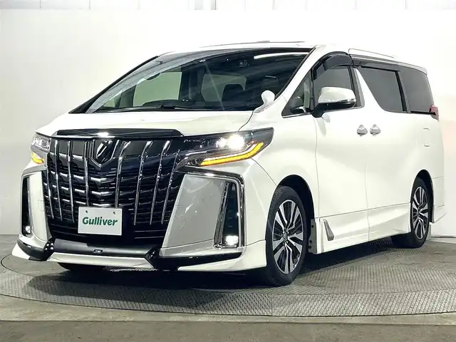 トヨタ アルファード S Cパッケージ 大阪府 2022(令4)年 1.7万km ホワイトパールクリスタルシャイン サンルーフ　黒革シート　ＴＲＤエアロ　三眼ＬＥＤ　後席モニター　純正ナビＴＶ　Ｂカメラ　デジタルインナーミラー　パワーシート／ヒーター／エアコン　電動リアゲート　衝突軽減　レーダーＣ　ＢＳＭ　
