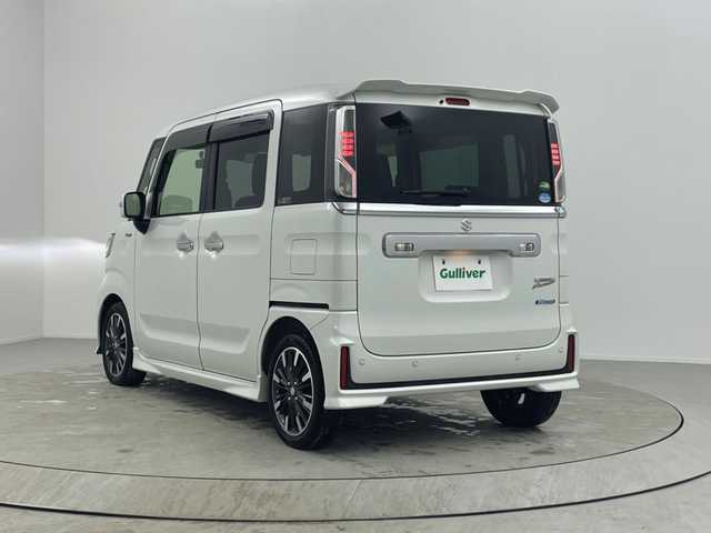 スズキ スペーシア カスタム HYBRID XS 熊本県 2020(令2)年 3.3万km ピュアホワイトP 社外SDナビ/・CD/DVD/・Bluetooth/・フルセグTV/ステアリングスイッチ/革巻きステアリング/レーダークルーズコントロール/衝突軽減ブレーキ/車線逸脱警報/運転席シートヒーター/USB充電/LEDヘッドライト/フォグランプ/両側パワースライドドア