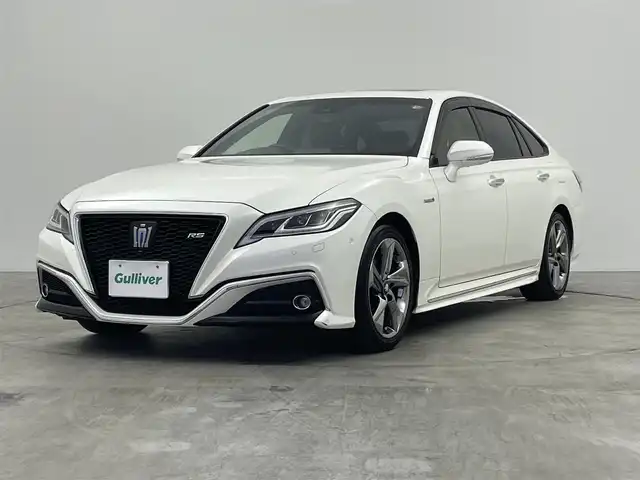 トヨタ クラウン ハイブリッド RS アドバンス 群馬県 2019(令1)年 4.9万km ホワイトパールクリスタルシャイン 禁煙車　純正ナビ　全方位カメラ　ブラインドスポットモニター　クリアランスソナー　プリクラッシュセーフティ　リアクロストラフィックアラート　レーンキープアシスト　アダクティブクルーズコントロール　オートマチックハイビーム　置くだけ充電　シートヒーター　エアシート