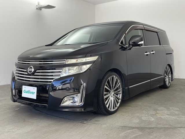 日産 エルグランド 250ハイウェイスター 兵庫県 2010(平22)年 5.3万km ファントムブラック ・純正ナビ/BT/CD/DVD/TV/・純正フリップダウンモニター/・ビルトインETC/・アラウンドビューモニター/・パワースライドドア/・ハーフレザーシート/・AC100V電源/・360°ドライブレコーダー/・ステアリングスイッチ/・社外車高調/・社外20インチアルミホイール/・HIDヘッドライト/・オートライト/・スマートキー/・プッシュスタート/・カーテンエアバッグ