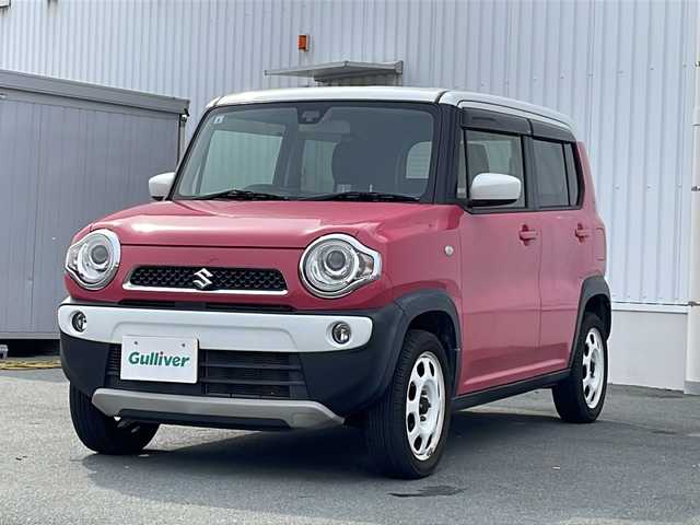 スズキ ハスラー G 三重県 2014(平26)年 4.1万km キャンディピンクメタリック/ホワイト2トーンルーフ プッシュスタート/アイドリングストップ/横滑り防止/衝突軽減ブレーキ/ステアリングスイッチ/ETC/オートライト/シートヒーター(D席)/社外SDナビ(AM/FM/CD/DVD/TV/BT)/純正フロアマット/電動格納ミラー/オートマチックハイビーム/純正ドアバイザー/禁煙車