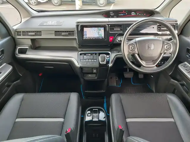 ホンダ ステップワゴン スパーダ ハイブリッド G EX ホンダセンシング 東京都 2018(平30)年 9.4万km 紺 Honda SENSING/・衝突軽減ブレーキ/・誤発進抑制機能/・歩行者事故低減ステアリング/・路外逸脱抑制機能/・アダプティブクルーズコントロール/・車線維持支援システム/・先行車発進お知らせ機能/・ブラインドスポットインフォメーション/プッシュスタート/社外ナビ VIE-X08/フルセグTV/バックカメラ/ETC/両側パワースライドドア/ハーフレザーシート/シートヒーター/シートバックテーブル/後席ロールサンシェード/LEDヘッドライト/オートライト/16インチ純正アルミホイール/スマートキー