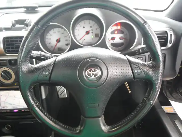 トヨタ ＭＲ－Ｓ V エディション 東京都 2001(平13)年 8万km 黒 取説あり/純正フルエアロ/ブラウンレザーシート/ステアシフト/社外HDDナビ・ETC/リヤロールバー/キーレス