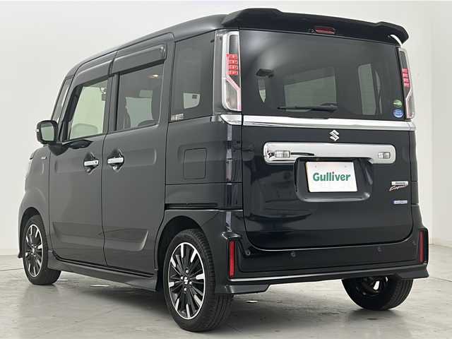 スズキ スペーシア カスタム HYBRID XS ターボ 宮城県 2021(令3)年 6.4万km ブルーイッシュブラックパール3 デュアルカメラブレーキサポート/スズキセーフティサポート		/・車線逸脱抑制制御機能	/・車線逸脱警報機能	/・パーキングソナー	/・横滑り防止装置/・ハイビームアシスト	/・アダプティブクルーズコントロール/ヘッドアップディスプレイ/全方位モニター/純正8型ナビ/・BT.USB.HDMI.SD.CD.DVD/フルセグTV/両側パワースライドドア/ハーフレザーシート/運転席シートヒーター/社外ドライブレコーダー（FR）/LEDヘッドライト/フォグランプ/パドルシフト/ステアリングスイッチ/プッシュスタート/スマートキー/プッシュスタート/アイドリングストップ/純正15inAW/純正フロアマット/ロールサンシェード/シートバックテーブル