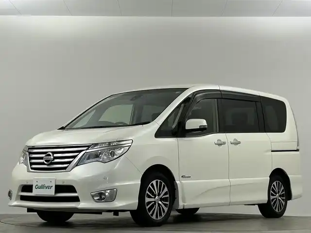 日産 セレナ ハイウェイS G S HV Aセーフ 福島県 2014(平26)年 3万km ブリリアントホワイトパール 純正ナビ　後席モニター　全方位　両側電動　ETC　ドライブレコーダー　クルーズコントロール　オートライト　　　レーンキープアシスト　前後コーナーセンサー　LEDヘッドライト　衝突被害軽減