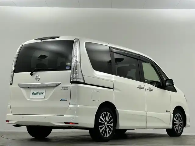 日産 セレナ ハイウェイS G S HV Aセーフ 福島県 2014(平26)年 3万km ブリリアントホワイトパール 純正ナビ　後席モニター　全方位　両側電動　ETC　ドライブレコーダー　クルーズコントロール　オートライト　　　レーンキープアシスト　前後コーナーセンサー　LEDヘッドライト　衝突被害軽減
