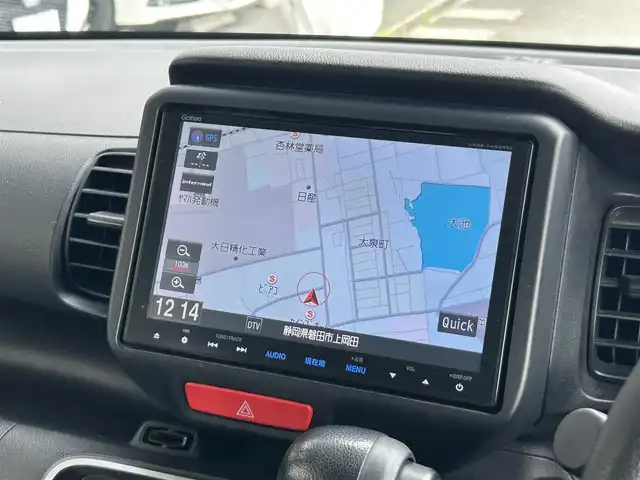 ホンダ Ｎ ＢＯＸ SSパッケージ 静岡県 2014(平26)年 6.6万km スマートブラック 純正8インチナビ/（DVD/CD/FM/AM/Bluetooth）/フルセグTV/ホンダセンシング/プッシュスタート/スマートキー/ETC/ドラレコ/両側パワスラ/カーテンエアバッグ/純正14AW/オートエアコン/フルフラットシート