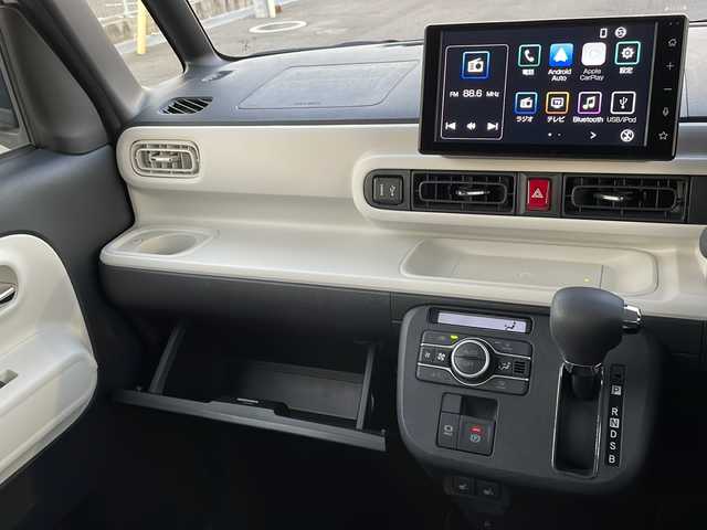 ダイハツ ムーヴ キャンバス ストライプス G ターボ 山口県 2023(令5)年 2.1万km シャイニングホワイトパール/レイクブルーメタリック ワンオーナー/純正9インチディスプレイオーディオ/・フルセグテレビ（キャンセラー付き)/・Bluetooth/・AM/FM/・Android　Auto/・Apple CarPlay/・USB/iPod/・HDMI/両側パワースライドドア/ETC/前方ドライブレコーダー/シートヒーター（運転席＋助手席）/電動パーキングブレーキ/プッシュスタート/スマートキー/ホッとカップホルダー/スマートアシスト/・衝突回避支援ブレーキ機能/・衝突警報機能/・ブレーキ制御付誤発進抑制機能/・車線逸脱抑制制御機能/・車線逸脱警報機能/・路側逸脱警報機能/・ふらつき警報/・先行車発進お知らせ機能/・標識認識機能/・アダプティブドライビングビーム/・アダプティブクルーズコントロール/・レーンキープコントロール