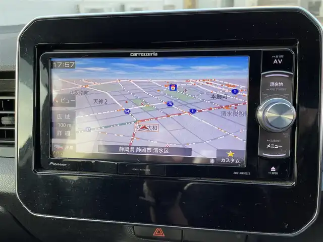 スズキ イグニス ハイブリッド MG 静岡県 2017(平29)年 3.8万km プレミアムシルバーメタリック ワンオーナー/純正ナビ（AVIC-RW900ZS）/CD/DVD/Bluetooth/フルセグTV/バックカメラ/前方ドライブレコーダー/デュアルカメラブレーキサポート/車線逸脱警報/運転席シートヒーター/アイドリングストップ/リモコンキー×2/ヘッドライトレベライザー/純正ドアバイザー/純正フロアマット/取扱説明書