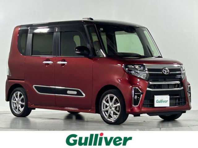 ダイハツ タント カスタム X スタイルセレクション 佐賀県 2021(令3)年 3.2万km ブラックマイカメタリック/ファイアークォーツレッドメタリック 2トーン 純正9インチナビ/CD/DVD/フルセグTV/Bluetooth/スマートアシスト/衝突軽減システム/横滑り防止/クリアランスソナー/先行者発進告知/レーンキープアシスト/標識認識機能/両側パワースライドドア/前席シートヒーター/純正前方ドライブレコーダー/ビルトインETC/シートバックテーブル/サンシェード/純正ドアバイザー/純正フロアマット