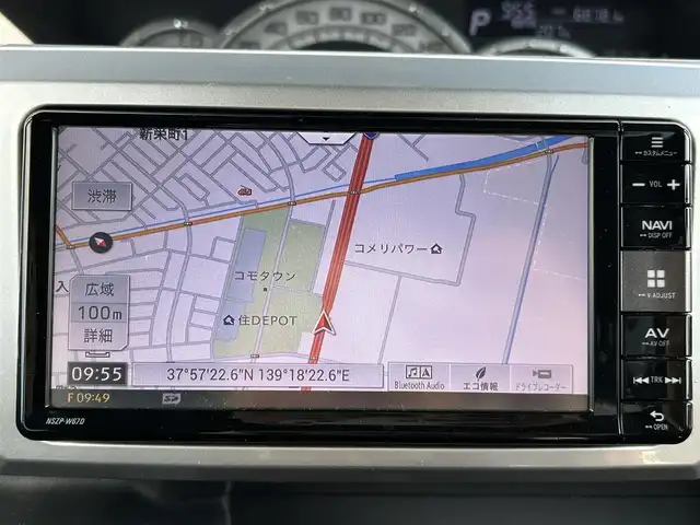ダイハツ ウェイク G ターボ　レジャーエディション SA Ⅱ 新潟県 2017(平29)年 6.9万km ブルーメタリック 後席モニター/衝突軽減/両側パワースライドドア/純正ナビ：NSZP-W67D/（SDナビ、フルセグ、BT、CD/DVD、AM/FM）/バックカメラ/ETC/アイドリングストップ/前後コーナーセンサー/革巻きステアリング/ステアリングスイッチ/オートライト/LEDヘッドライト/フォグランプ/横滑り防止/純正フロアマット/プッシュスタート/スマートキー