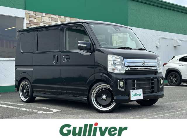 スズキ エブリィ ワゴン PZターボ スペシャル 徳島県 2015(平27)年 4.7万km ブルーイッシュブラックパール3 ICターボ/両側パワスラ/社外7インチナビ【AVIC-RW09】/（バックカメラ/フルセグTV/CD/DVD/AM/FM）/オーエアコン/オートライト/社外16AW【RC】/ETC/電格ミラー/プッシュスタート/スマートキー