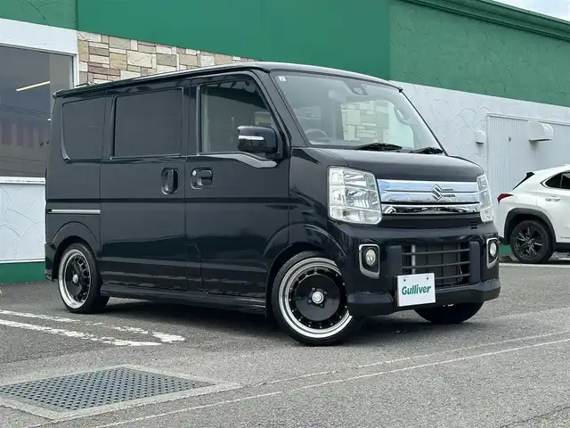 スズキ エブリィ ワゴン PZターボ スペシャル 徳島県 2015(平27)年 4.7万km ブルーイッシュブラックパール3 ICターボ/両側パワスラ/社外7インチナビ【AVIC-RW09】/（バックカメラ/フルセグTV/CD/DVD/AM/FM）/オーエアコン/オートライト/社外16AW【RC】/ETC/電格ミラー/プッシュスタート/スマートキー
