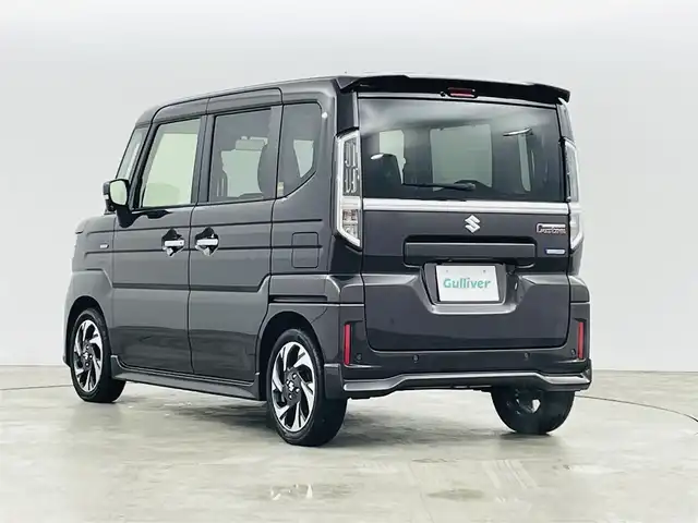 スズキ スペーシア カスタム HYBRID XS ターボ 宮城県 2024(令6)年 0.4万km アーバンブラウンパールメタリック スズキセーフティサポート/・アダプティブクルーズコントロール/・衝突被害軽減ブレーキ/・誤発進抑制装置/・車線逸脱警報装置/・オートマチックハイビーム/純正ナビゲーション/・型番：70T20/・フルセグTV/FM/AM/USB/・AppleCarPlay/AndoroidAuto/・バックカメラ/・アラウンドビューモニター/ハーフレザーシート/・ベンチシート/・D+N席シートヒーター/革巻きステアリング/・ステアリングリモコン/・ステアリングヒーター/・パドルシフト/両側パワースライドドア/アイドリングストップ/電動格納ミラー/・オートミラー/・ウィンカーミラー/プッシュスタート/・スマートキー/・スペアキー1本/LEDヘッドライト/・フォグランプ/・オートライト/・ヘッドライトレベライザー/SOSボタン/純正フロアマット/純正15インチAW