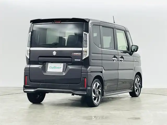 スズキ スペーシア カスタム HYBRID XS ターボ 宮城県 2024(令6)年 0.4万km アーバンブラウンパールメタリック スズキセーフティサポート/・アダプティブクルーズコントロール/・衝突被害軽減ブレーキ/・誤発進抑制装置/・車線逸脱警報装置/・オートマチックハイビーム/純正ナビゲーション/・型番：70T20/・フルセグTV/FM/AM/USB/・AppleCarPlay/AndoroidAuto/・バックカメラ/・アラウンドビューモニター/ハーフレザーシート/・ベンチシート/・D+N席シートヒーター/革巻きステアリング/・ステアリングリモコン/・ステアリングヒーター/・パドルシフト/両側パワースライドドア/アイドリングストップ/電動格納ミラー/・オートミラー/・ウィンカーミラー/プッシュスタート/・スマートキー/・スペアキー1本/LEDヘッドライト/・フォグランプ/・オートライト/・ヘッドライトレベライザー/SOSボタン/純正フロアマット/純正15インチAW