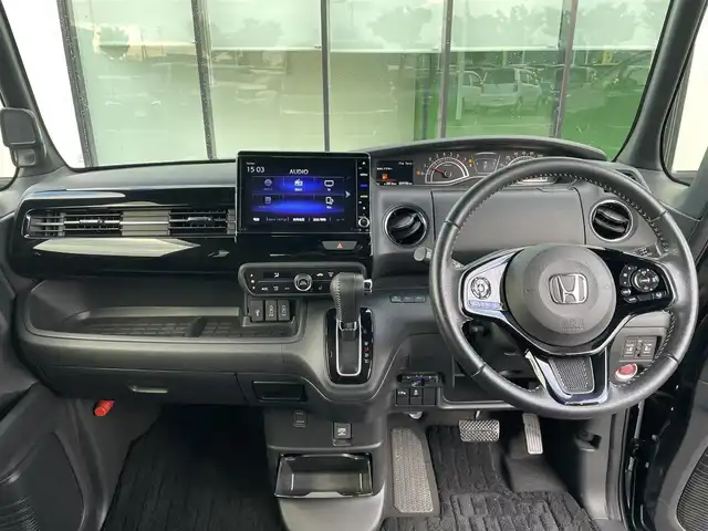 ホンダ Ｎ ＢＯＸ カスタム L ターボ 奈良県 2021(令3)年 6万km ミッドナイトブルービームM 純正8インチナビ/バックカメラ/フルセグTV/衝突軽減ブレーキ/レーダークルコン/後方コーナーセンサー/オートライト/ETC/ドラレコ/両側パワスラ/シートヒーター/パドルシフト/LEDヘッドライト/フォグランプ/ドアバイザー