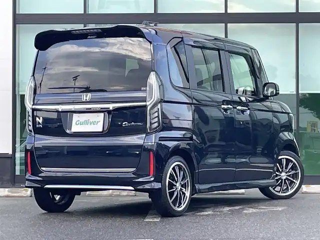 ホンダ Ｎ ＢＯＸ カスタム L ターボ 奈良県 2021(令3)年 6万km ミッドナイトブルービームM 純正8インチナビ/バックカメラ/フルセグTV/衝突軽減ブレーキ/レーダークルコン/後方コーナーセンサー/オートライト/ETC/ドラレコ/両側パワスラ/シートヒーター/パドルシフト/LEDヘッドライト/フォグランプ/ドアバイザー