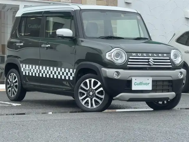 スズキ ハスラー Jスタイル Ⅱ ターボ 徳島県 2016(平28)年 2.7万km クールカーキパールメタリック/ホワイト2トーンルーフ 純正オプションメモリナビ/(AM.FM.CD.DVD.BT.フルセグ.USB)/純正オプション全周囲カメラ/純正オプションルーフレール/純正アルミホイール/純正フロアマット/スマートキー/オートエアコン/パドルシフト/ＨＩＤヘッドライト/ＬＥＤフォグライト/ハーフレザーシート/シートヒーター/サイドデカール