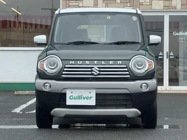 スズキ ハスラー Jスタイル Ⅱ ターボ 徳島県 2016(平28)年 2.7万km クールカーキパールメタリック/ホワイト2トーンルーフ 純正オプションメモリナビ/(AM.FM.CD.DVD.BT.フルセグ.USB)/純正オプション全周囲カメラ/純正オプションルーフレール/純正アルミホイール/純正フロアマット/スマートキー/オートエアコン/パドルシフト/ＨＩＤヘッドライト/ＬＥＤフォグライト/ハーフレザーシート/シートヒーター/サイドデカール
