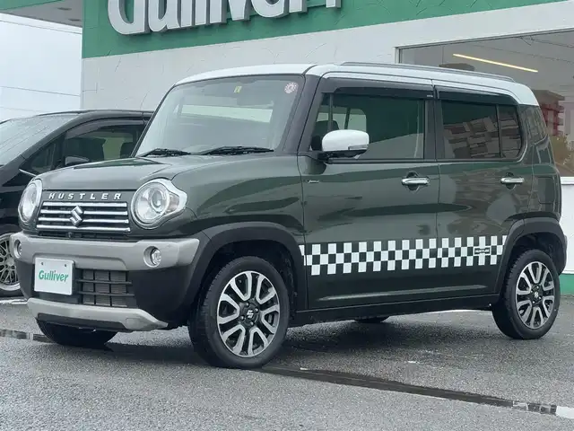 スズキ ハスラー Jスタイル Ⅱ ターボ 徳島県 2016(平28)年 2.7万km クールカーキパールメタリック/ホワイト2トーンルーフ 純正オプションメモリナビ/(AM.FM.CD.DVD.BT.フルセグ.USB)/純正オプション全周囲カメラ/純正オプションルーフレール/純正アルミホイール/純正フロアマット/スマートキー/オートエアコン/パドルシフト/ＨＩＤヘッドライト/ＬＥＤフォグライト/ハーフレザーシート/シートヒーター/サイドデカール