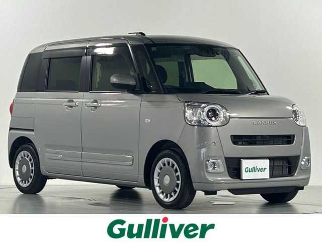 ダイハツ ムーヴ キャンバス セオリー G 佐賀県 2022(令4)年 1.9万km グレーマイカM 純正7インチナビ/CD/DVD/フルセグTV/Bluetooth/両側パワースライドドア/スマートアシスト/衝突軽減システム/車線逸脱防止/横滑り防止/クリアランスソナー/先行者発進告知/標識認識機能/純正ドライブレコーダー/ETC/電磁パーキング/純正フロアマット/純正ドアバイザー/スマートキー/スペアキー/USB入力端子