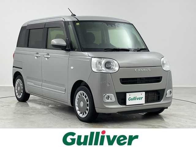 ダイハツ ムーヴ キャンバス セオリー G 茨城県 2022(令4)年 1.9万km グレーマイカM 純正7インチナビ/CD/DVD/フルセグTV/Bluetooth/両側パワースライドドア/スマートアシスト/衝突軽減システム/車線逸脱防止/横滑り防止/クリアランスソナー/先行者発進告知/標識認識機能/純正ドライブレコーダー/ETC/電磁パーキング/純正フロアマット/純正ドアバイザー/スマートキー/スペアキー/USB入力端子
