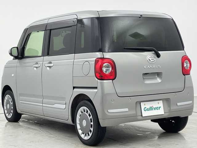 ダイハツ ムーヴ キャンバス セオリー G 茨城県 2022(令4)年 1.9万km グレーマイカM 純正7インチナビ/CD/DVD/フルセグTV/Bluetooth/両側パワースライドドア/スマートアシスト/衝突軽減システム/車線逸脱防止/横滑り防止/クリアランスソナー/先行者発進告知/標識認識機能/純正ドライブレコーダー/ETC/電磁パーキング/純正フロアマット/純正ドアバイザー/スマートキー/スペアキー/USB入力端子