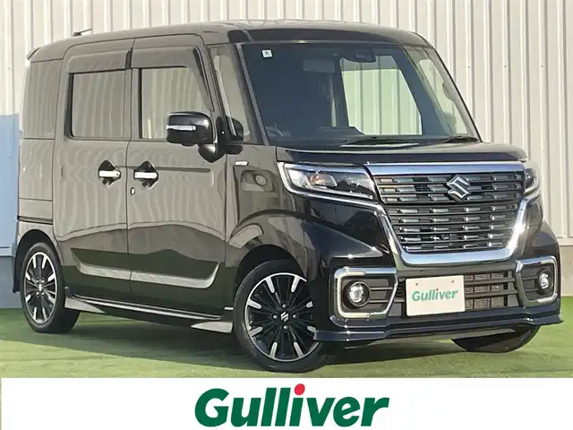 スズキ スペーシア カスタム HYBRID XS 香川県 2020(令2)年 2.3万km ブルーイッシュブラックパール3 スズキセーフティサポート/・全方位モニター用カメラ/・デュアルカメラブレーキサポート/・車線逸脱警報/・車線維持支援/・ヘッドアップディスプレイ/・LEDオートハイビーム/純正インチメモリナビ/→フルセグ/CD/DVD/Bluetooth/USB/AM/FM/両側パワースライドドア/ハーフレザーシート/運転席シートヒーター/スリムサーキュレーター/リヤクウォーターウインドーシェード/シートバックテーブル/純正15インチアルミ/純正フロアマット/革巻きステアリング/ステアリングリモコン/クリアランスソナー/アイドリングストップ/ビルトインETC/プッシュスタート/スマートキー