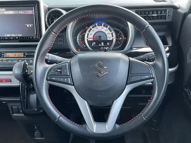 スズキ スペーシア カスタム HYBRID XS 香川県 2020(令2)年 2.3万km ブルーイッシュブラックパール3 スズキセーフティサポート/・全方位モニター用カメラ/・デュアルカメラブレーキサポート/・車線逸脱警報/・車線維持支援/・ヘッドアップディスプレイ/・LEDオートハイビーム/純正インチメモリナビ/→フルセグ/CD/DVD/Bluetooth/USB/AM/FM/両側パワースライドドア/ハーフレザーシート/運転席シートヒーター/スリムサーキュレーター/リヤクウォーターウインドーシェード/シートバックテーブル/純正15インチアルミ/純正フロアマット/革巻きステアリング/ステアリングリモコン/クリアランスソナー/アイドリングストップ/ビルトインETC/プッシュスタート/スマートキー