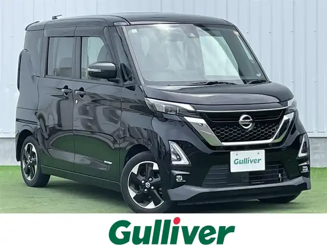 日産 ルークス HWS X プロパイロットED 香川県 2021(令3)年 2.8万km ブラック 登録時走行距離：27587km/ディーラー純正9型ナビ/　BT MSV　フルセグTV/全方位カメラ/両側パワースライドドア/エマージェンシーブレーキ/レーンキープアシスト/レーダークルーズコントロール/クリアランスソナー/横滑り防止装置/アイドリングストップ/LEDヘッドライト/オートライト/フォグランプ/オートホールド機能付き電子パーキングブレーキ/ETC/純正フロアマット/ドアバイザー/プッシュスタート/スマートキー/スペアキー